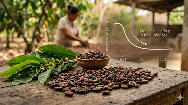 Precio del cacao sube ligeramente y se mantiene cerca de los $3,370 USD por tonelada